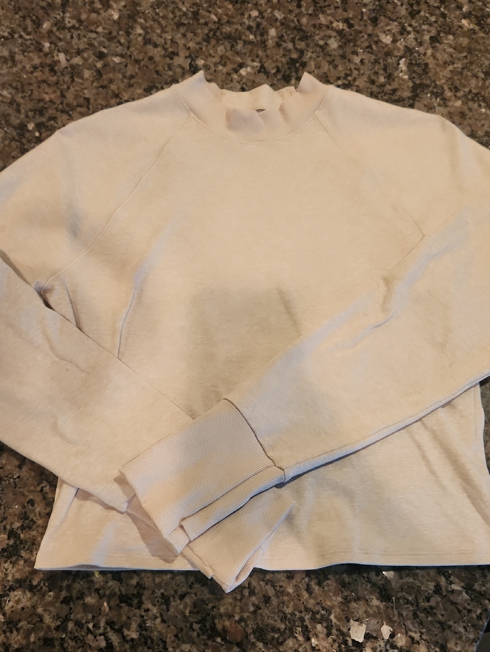 Athleta Tan Mock Neck Pullover Lightweight Top With Matching Joggers